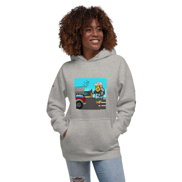Hoodie - Cheesey Eagles Fan Front - Dallas Sucks Back - text on sleeves - Image 13
