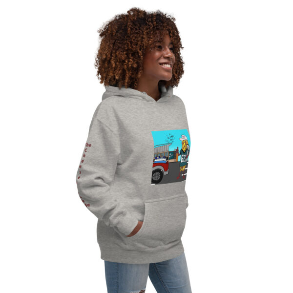 Hoodie - Cheesey Eagles Fan Front - Dallas Sucks Back - text on sleeves - Image 9