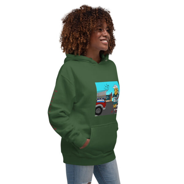 Hoodie - Cheesey Eagles Fan Front - Dallas Sucks Back - text on sleeves - Image 2