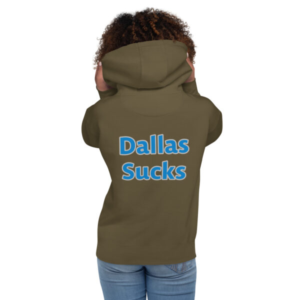 Hoodie - Cheesey Eagles Fan Front - Dallas Sucks Back - text on sleeves - Image 15
