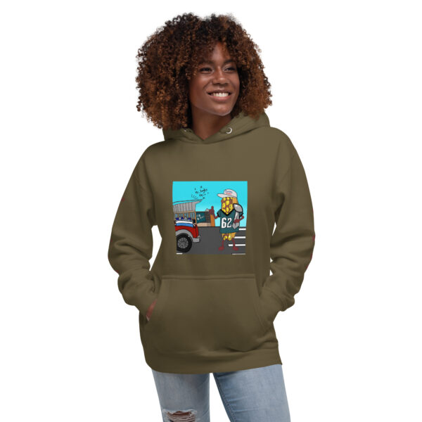 Hoodie - Cheesey Eagles Fan Front - Dallas Sucks Back - text on sleeves - Image 12