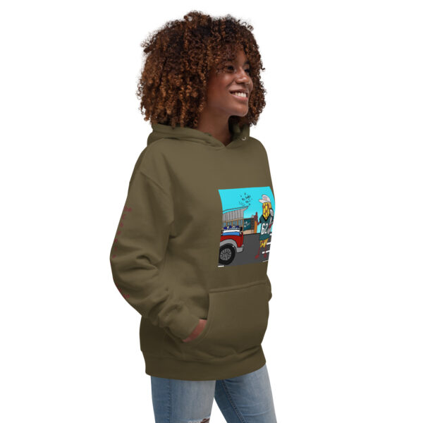 Hoodie - Cheesey Eagles Fan Front - Dallas Sucks Back - text on sleeves - Image 14