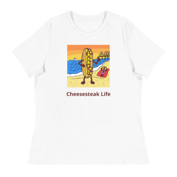 Women's Relaxed T-Shirt - Cheesey Beach - Image 2