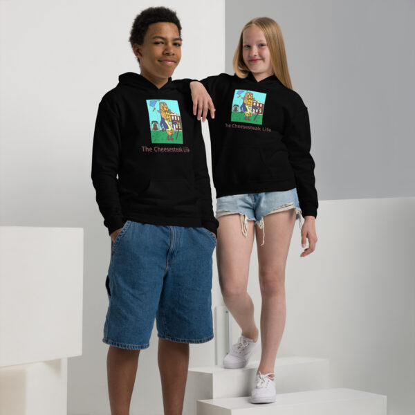 Youth heavy blend hoodie - Cheesey History - Image 2
