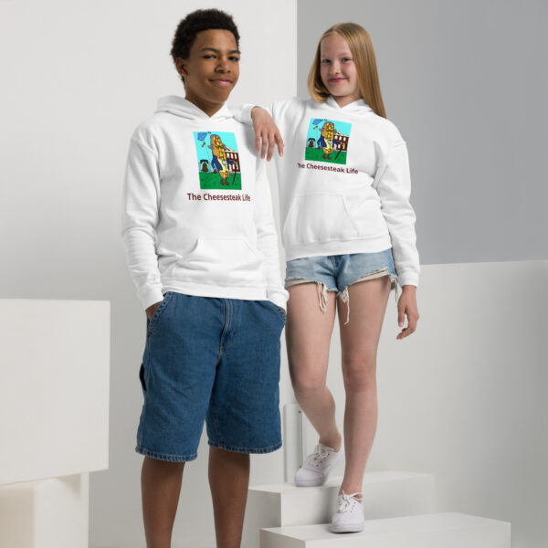 Youth heavy blend hoodie - Cheesey History - Image 3