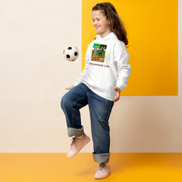 Youth heavy blend hoodie - Cheesey Bar-B-Que - Image 3