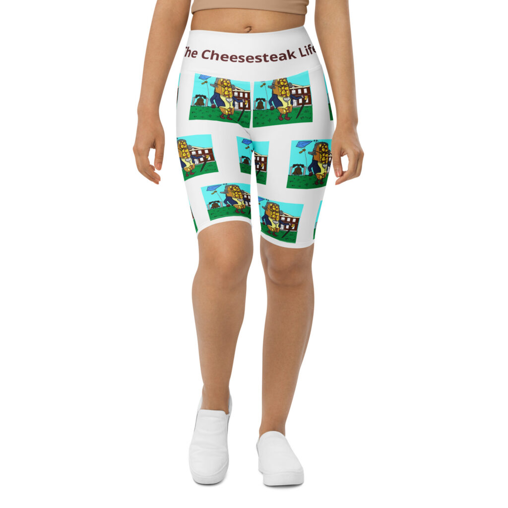 Biker Shorts - cheesesteak Life - Cheesey History