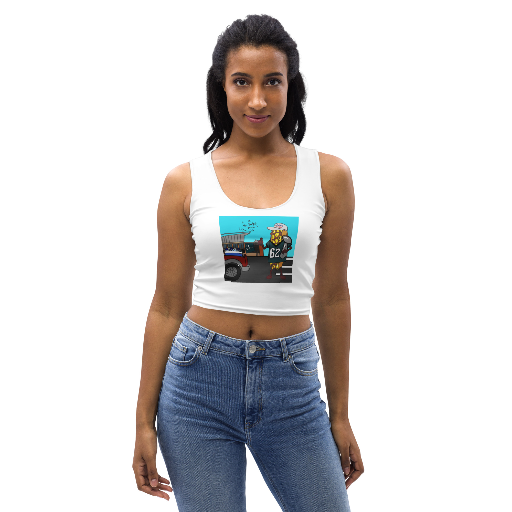 Crop Top - Cheesesteak Life - Cheesey Eagles Fan - Image 2
