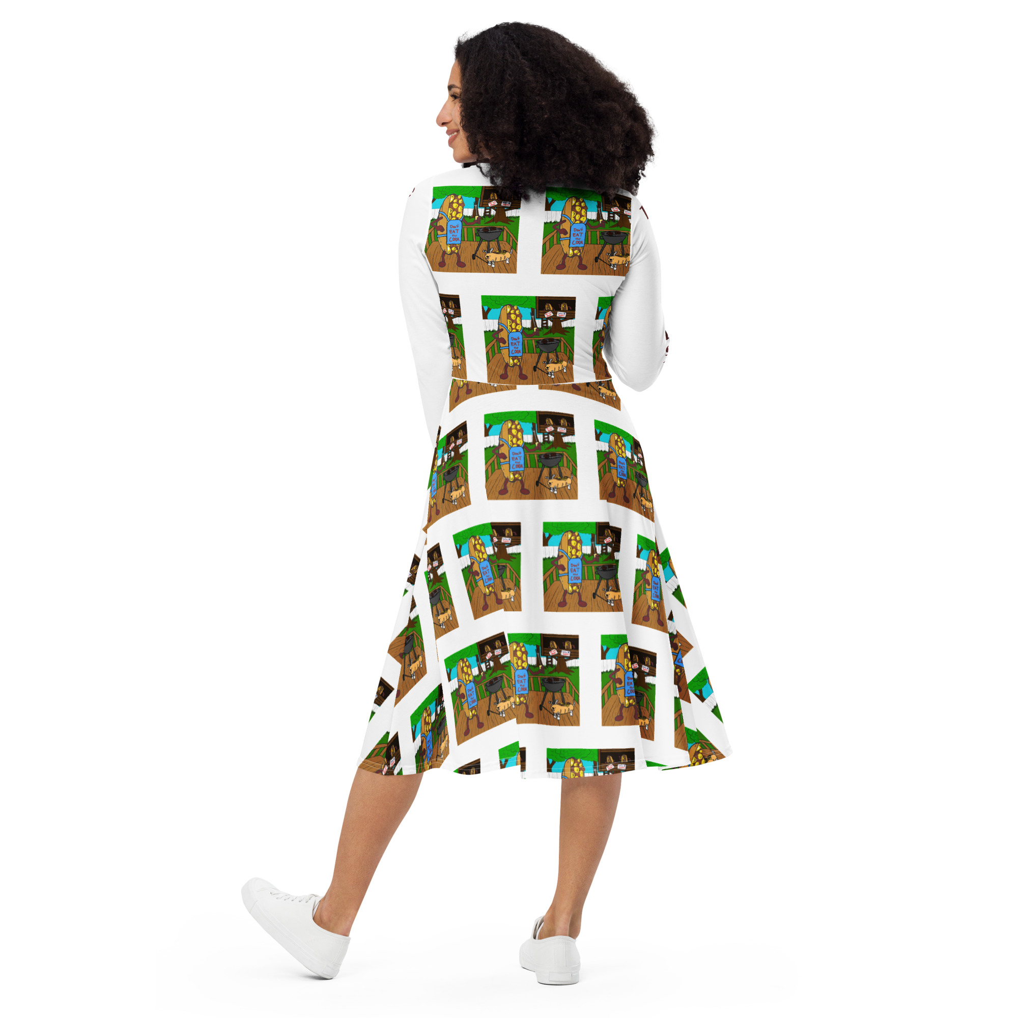 long sleeve midi dress - Cheesey Bar-B-Que - Image 2