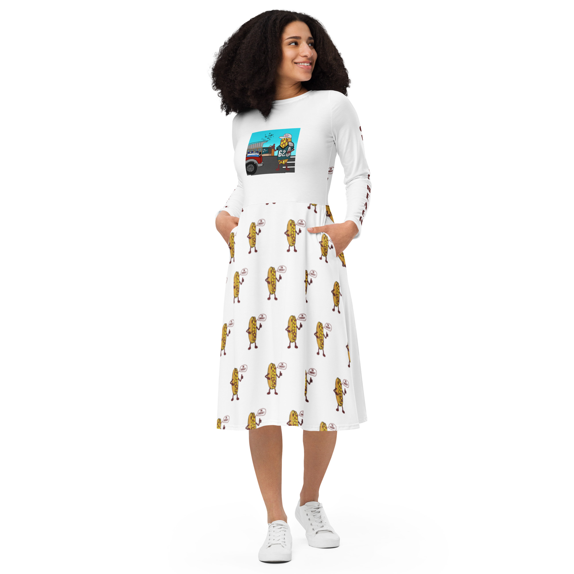 long sleeve midi dress - Cheesesteak Life - Eagles Fan top