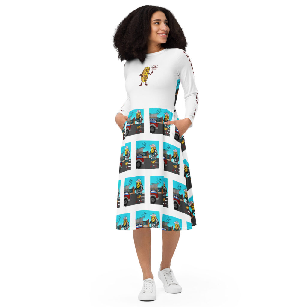 long sleeve midi dress - Cheesey Eagles Fan - Amigo Dan