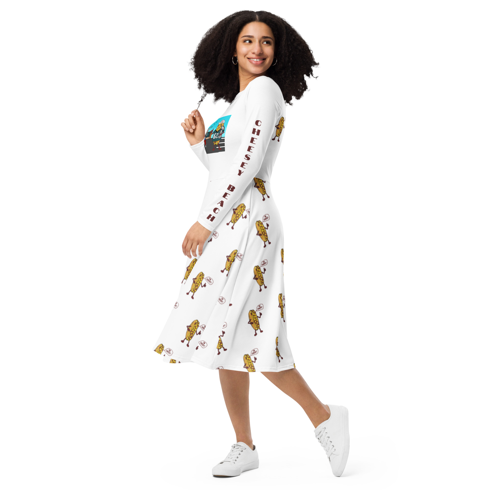 long sleeve midi dress - Cheesesteak Life - Eagles Fan top - Image 3