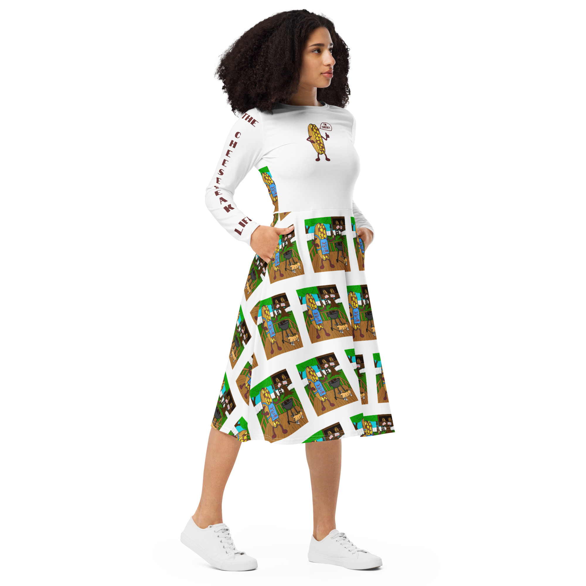 long sleeve midi dress - Cheesey Bar-B-Que - Image 4