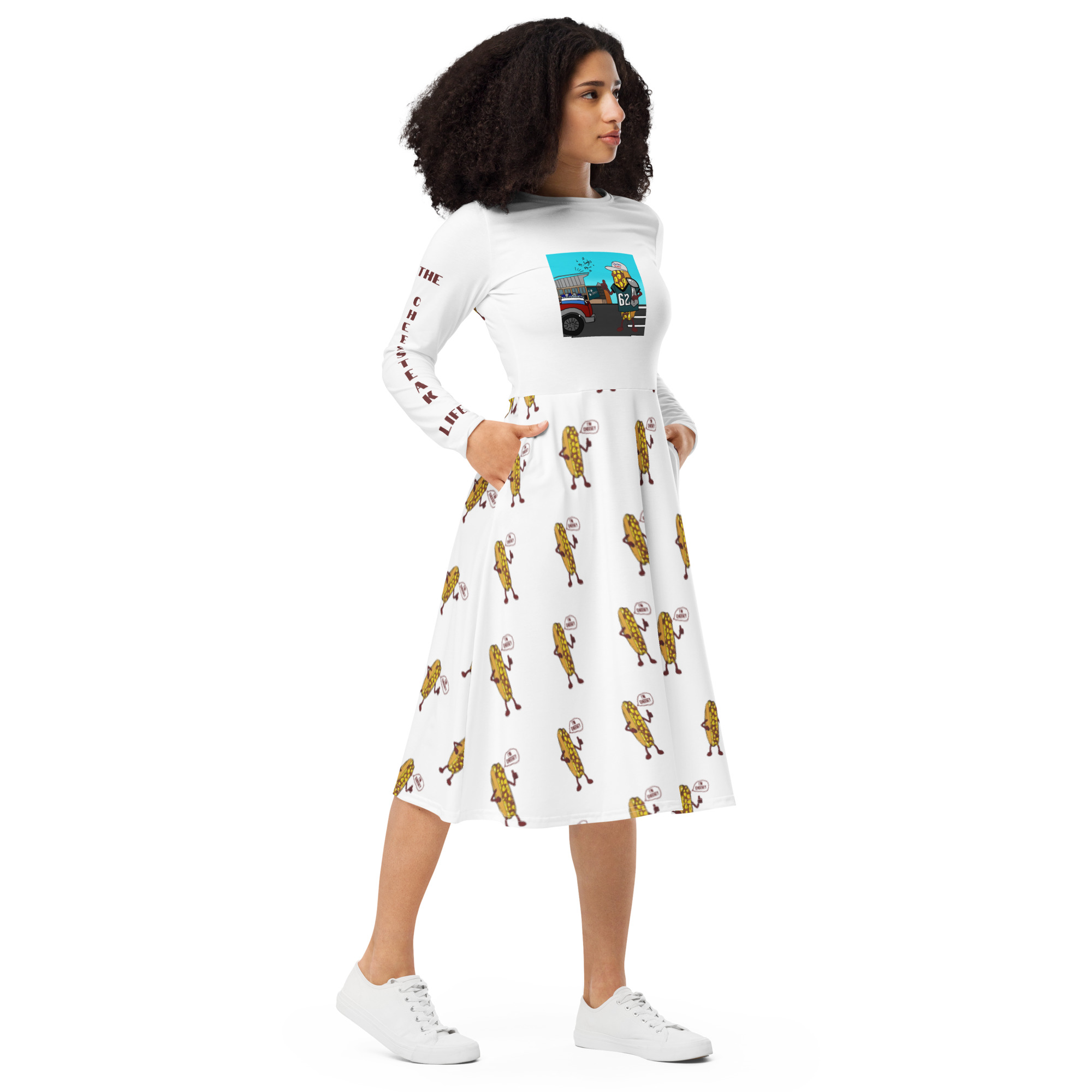 long sleeve midi dress - Cheesesteak Life - Eagles Fan top - Image 4