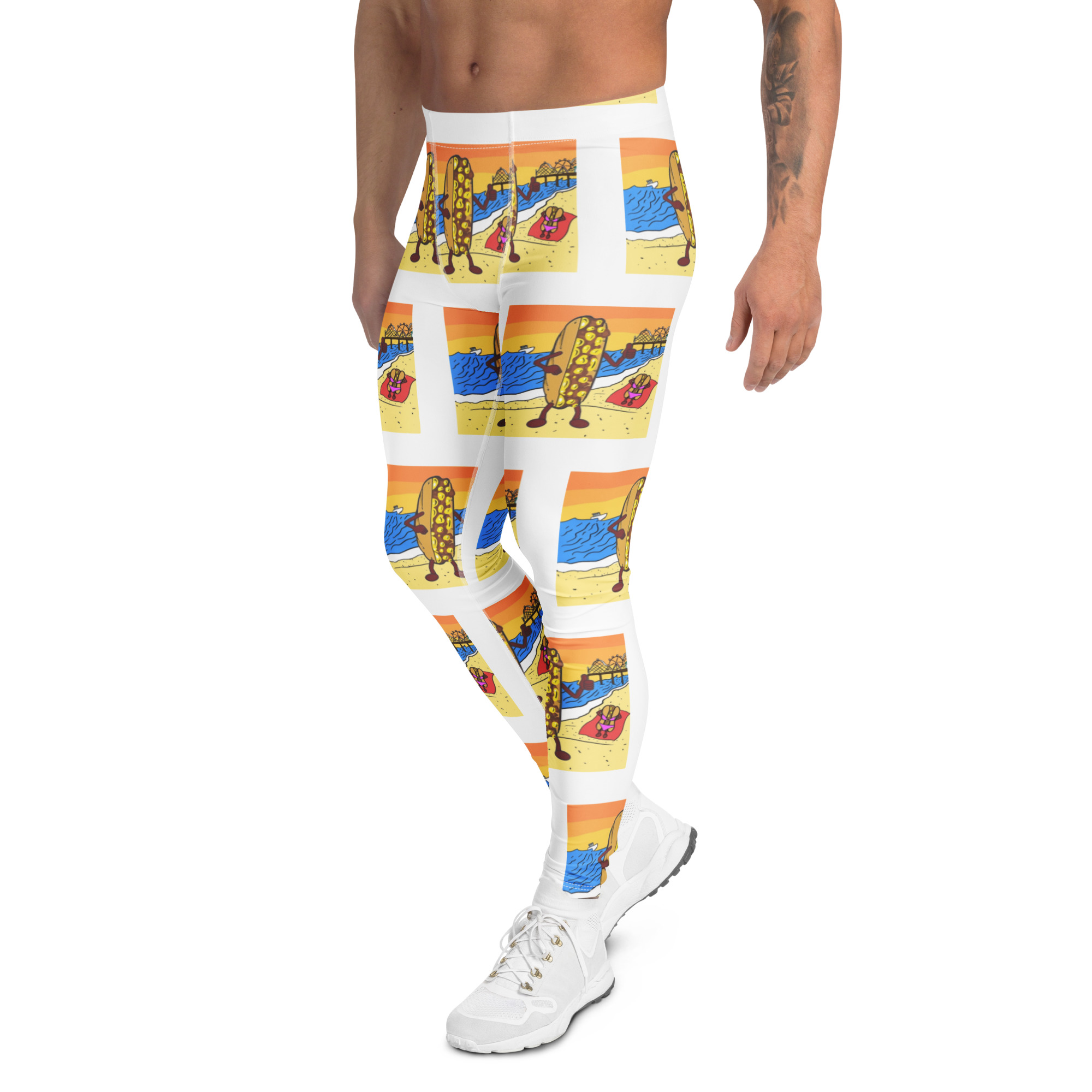 Men's Leggings - Cheesey Beach - Image 4