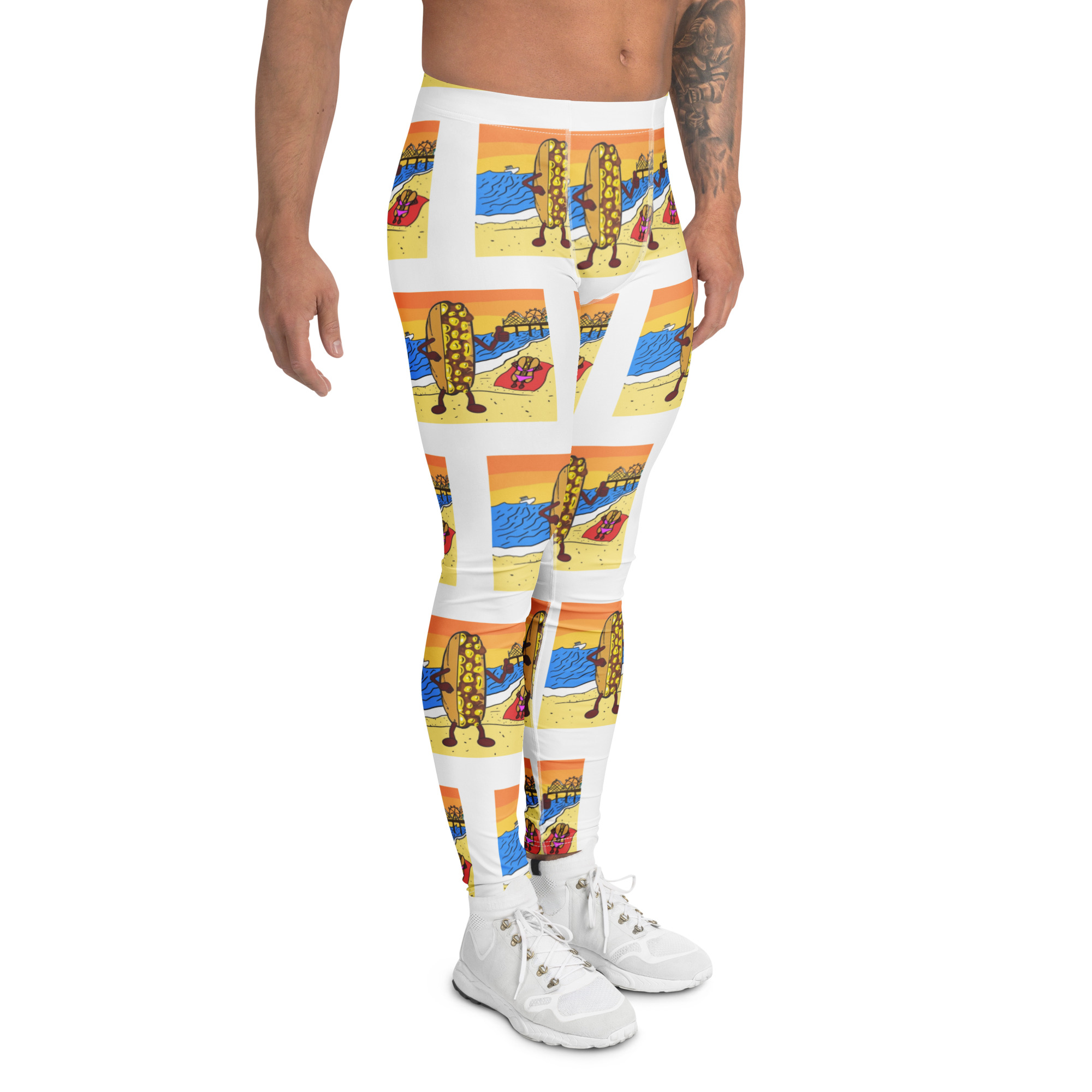 Men's Leggings - Cheesey Beach - Image 3