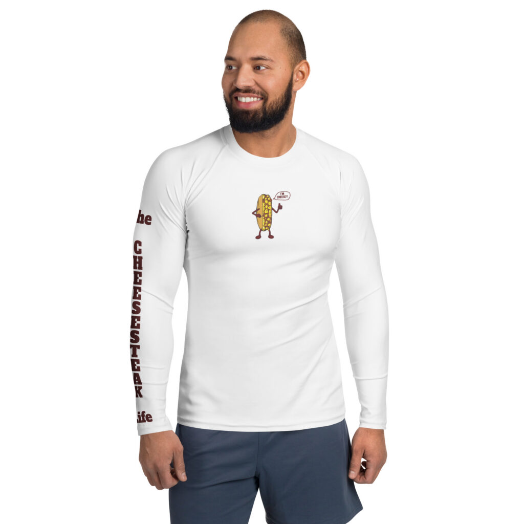 Men's Rash Guard - Cheesesteak Life - Mr. Cheesey - Amigo Dan Collection