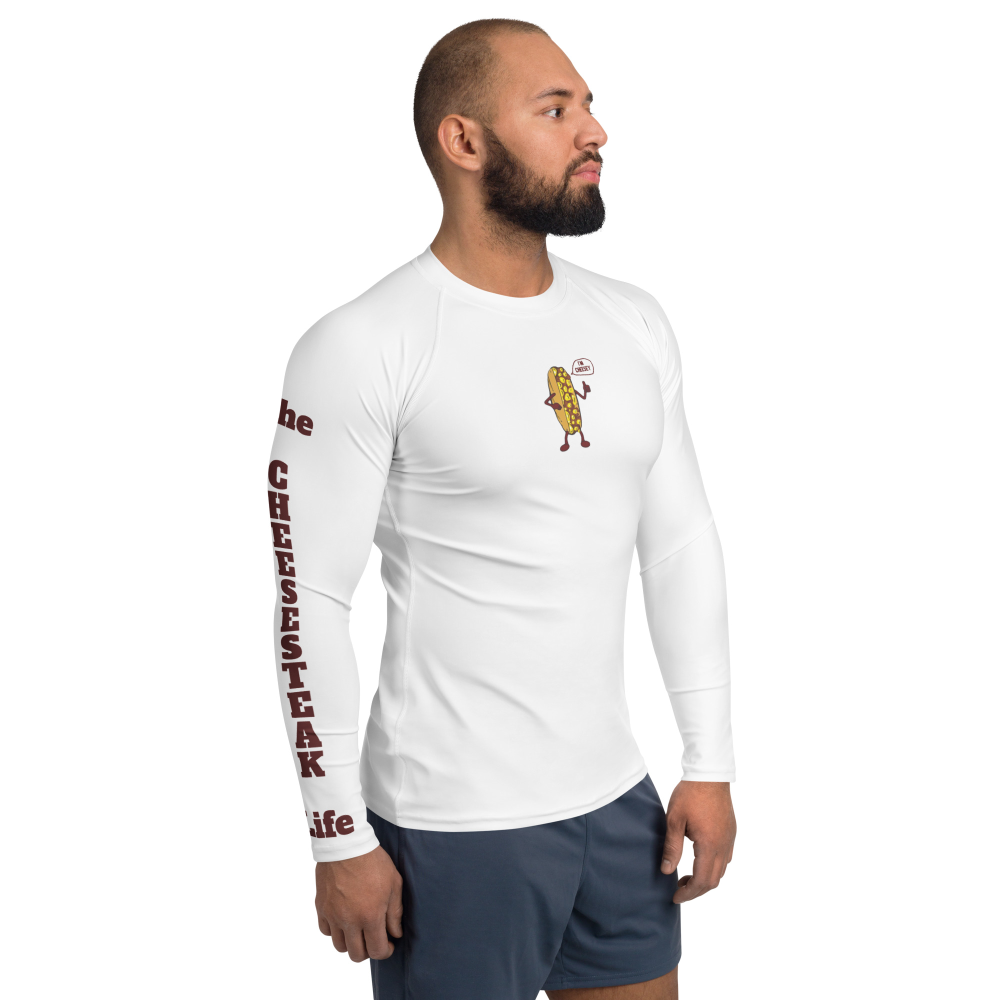 Men's Rash Guard - Cheesesteak Life - Mr. Cheesey - Amigo Dan Collection - Image 4