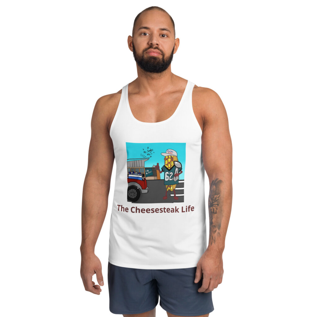 Tank Top - Cheesesteak Life - Cheesey Eagles Fan - lil Mr. Cheesey's on back