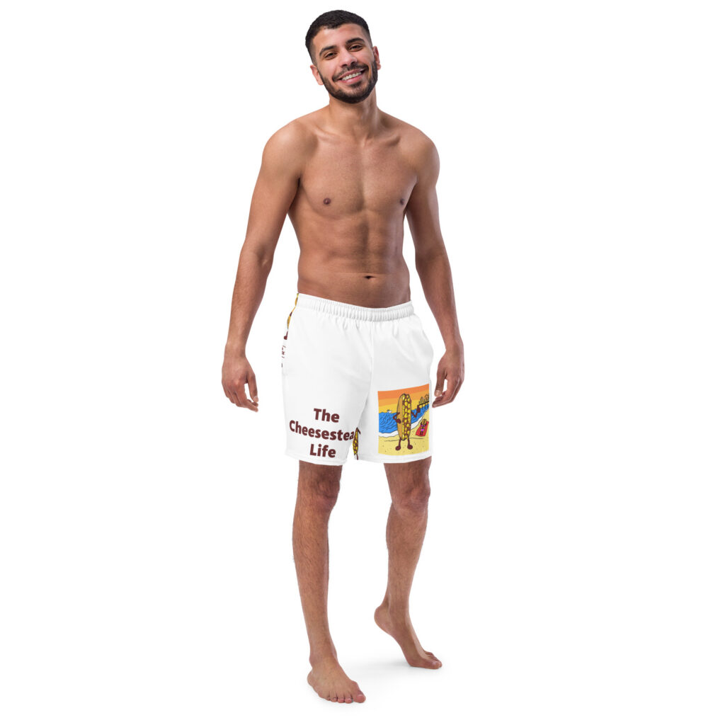 Men's Swim Trunks - Amigo Dan - Cheesey Beach on Front - Lil Cheesey's on back