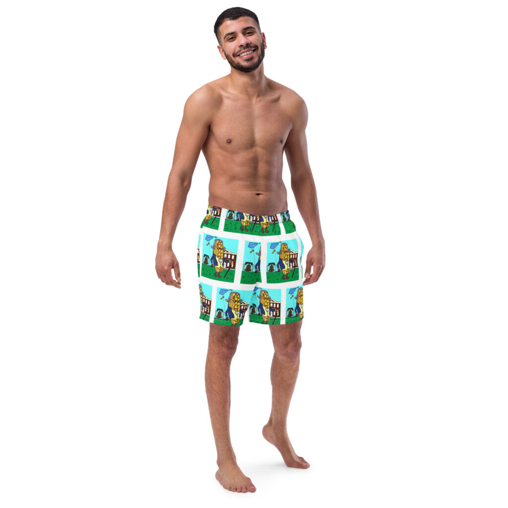 Men's Recycled Swim Trunks - The Cheesesteak Life - Cheesey History everywhere