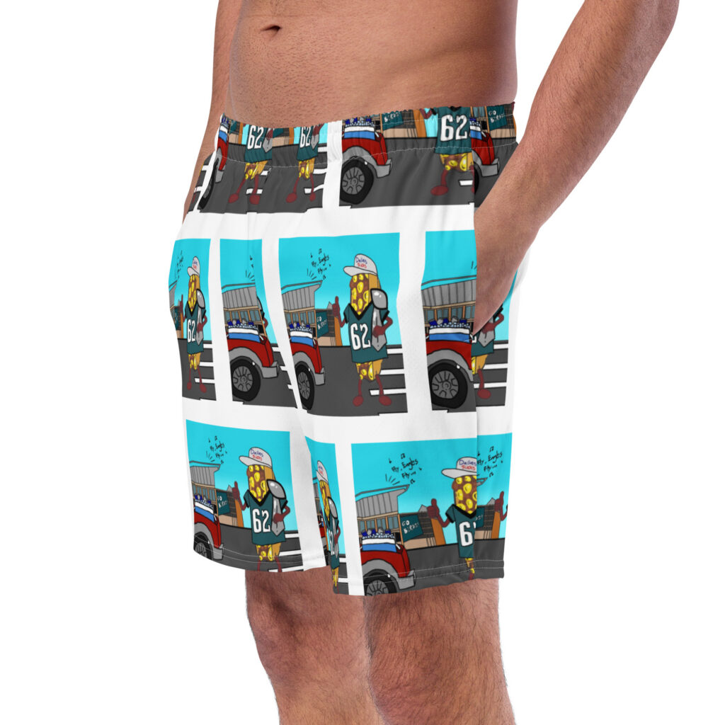Men's Swim Trunks - Cheesesteak Life - Cheesey Eagles fan everywhere