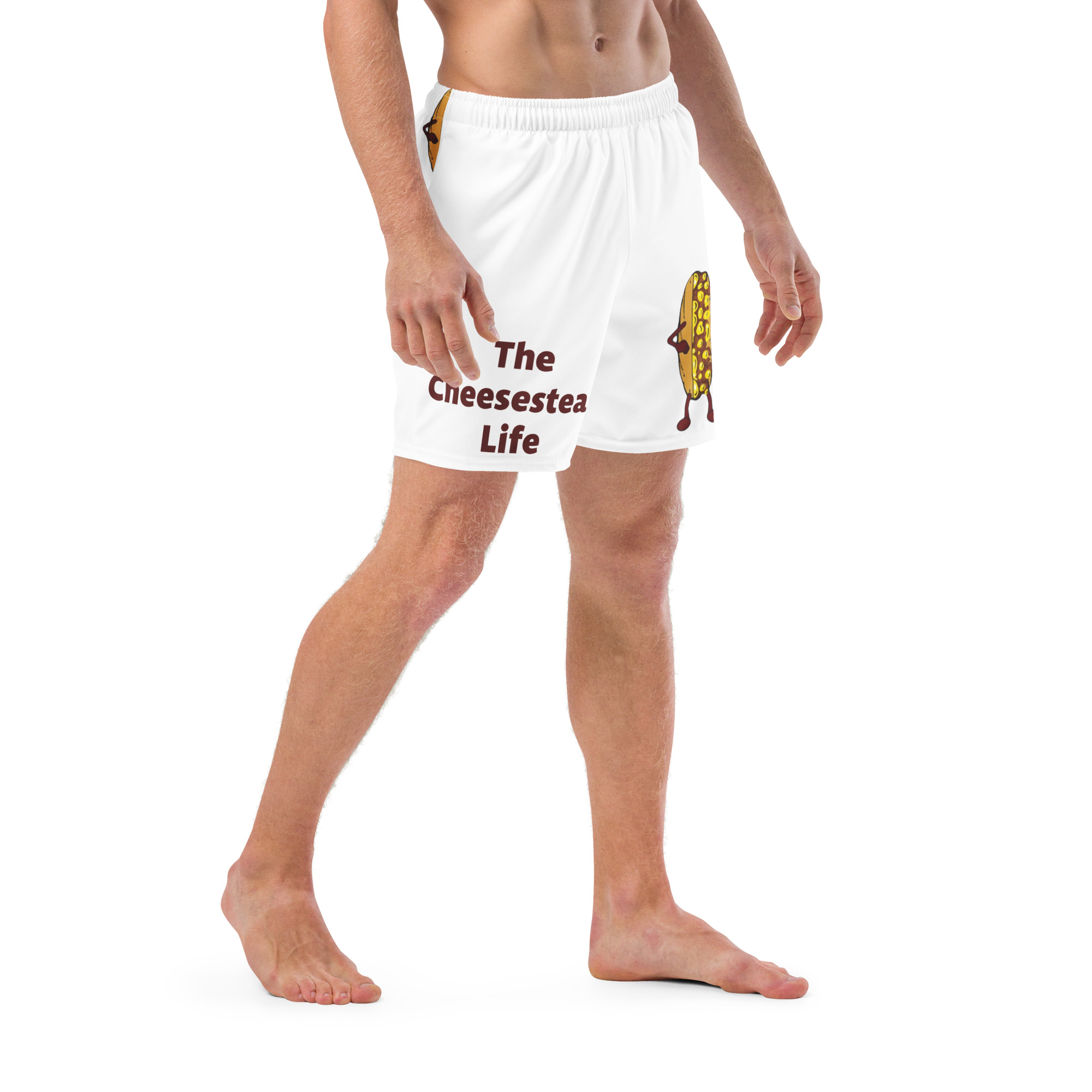 Men's Swim Trunks - Cheesesteak Life - Amigo Dan - Mr. Cheesey - Big on Front - Lil on back - Image 3
