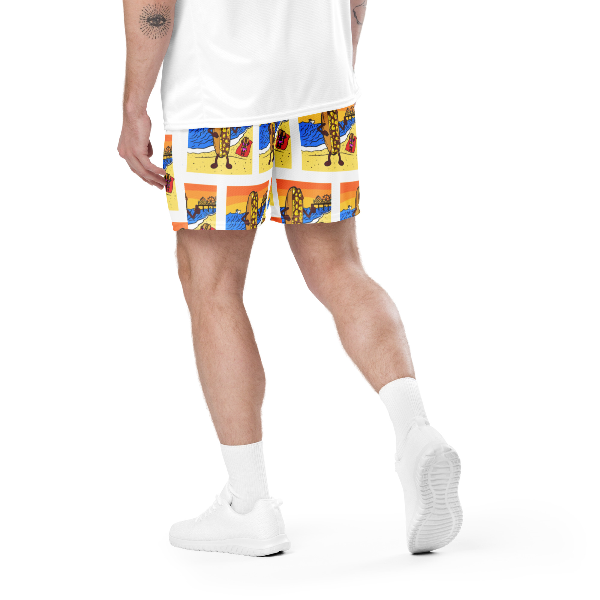 Mesh shorts - The Cheesesteak Life - Cheesey Beach everywhere - Image 2