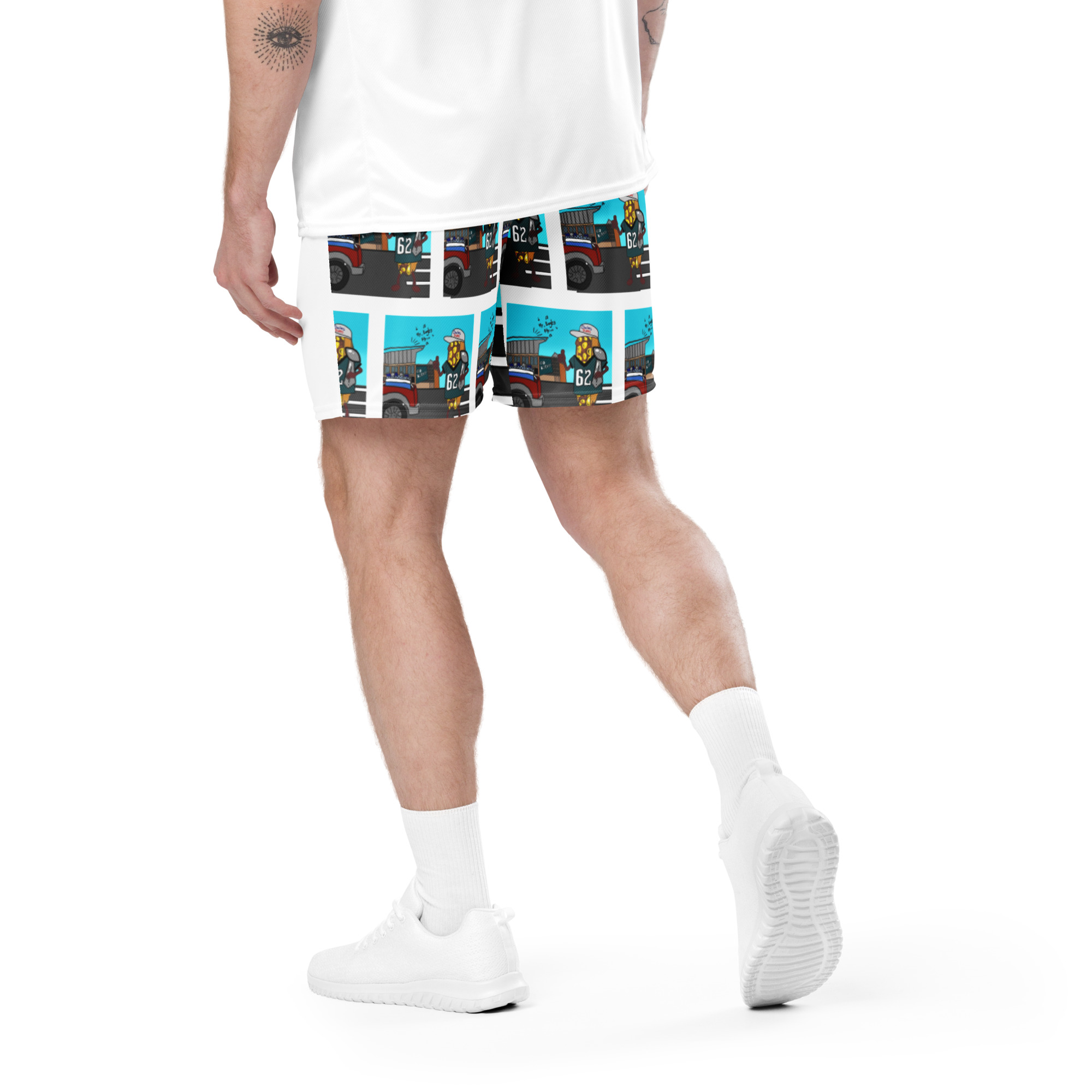 Mesh shorts - Cheesesteak Life - Big Amigo Dan - Cheesey Eagles Fan copy - Image 2