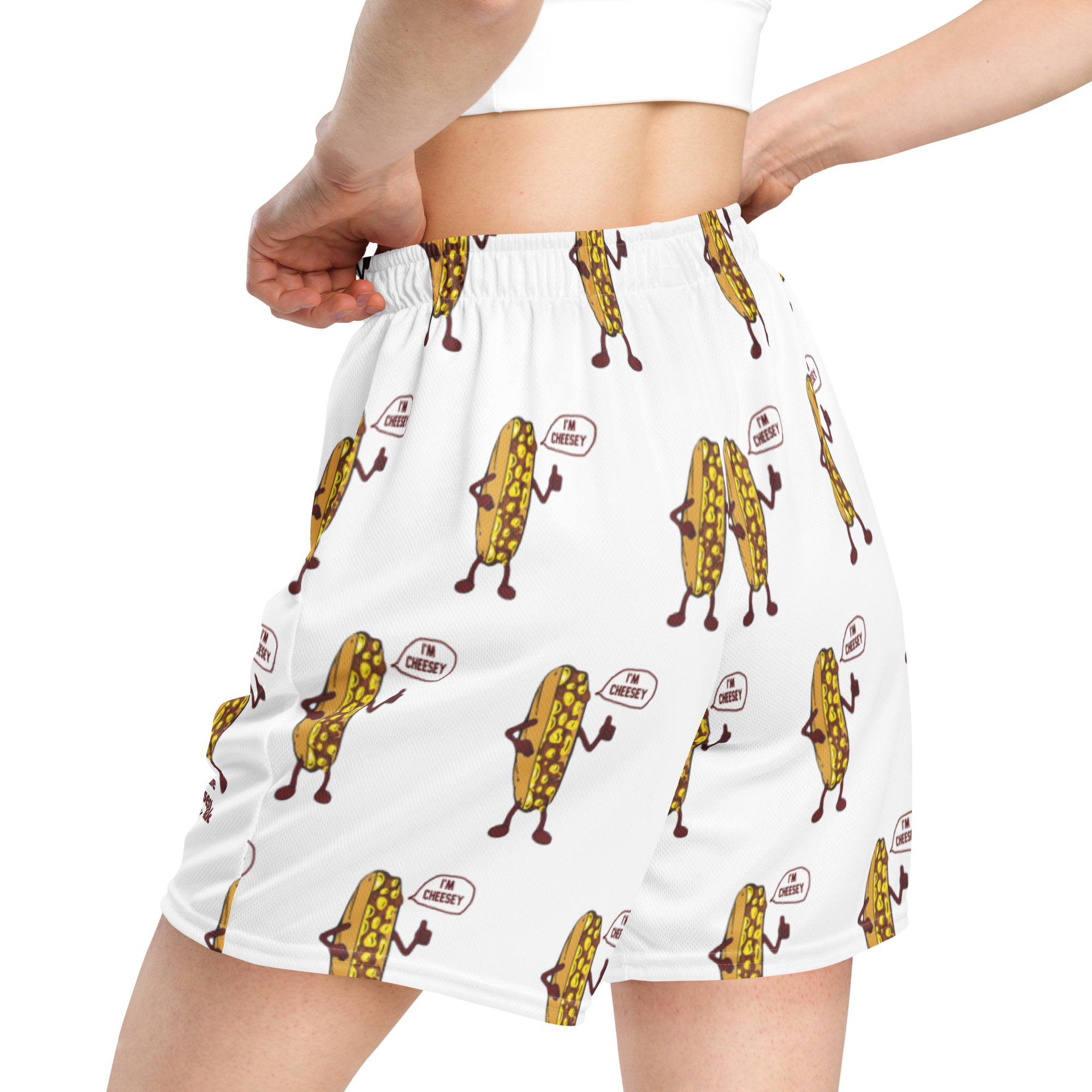 Unisex mesh shorts - Mr. Cheesey All Over - Image 2