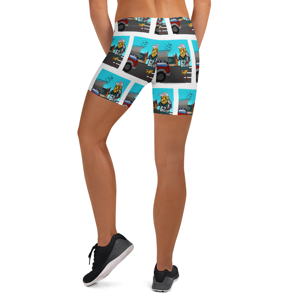 Yoga Shorts - The Cheesesteak Life - Cheesey Eagles fan - all over - Image 2