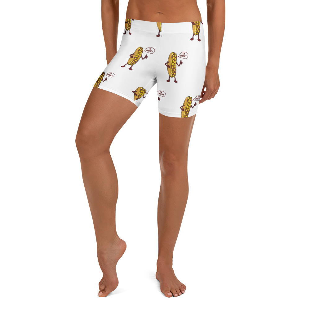 Yoga Shorts - Mr. Cheesey all over
