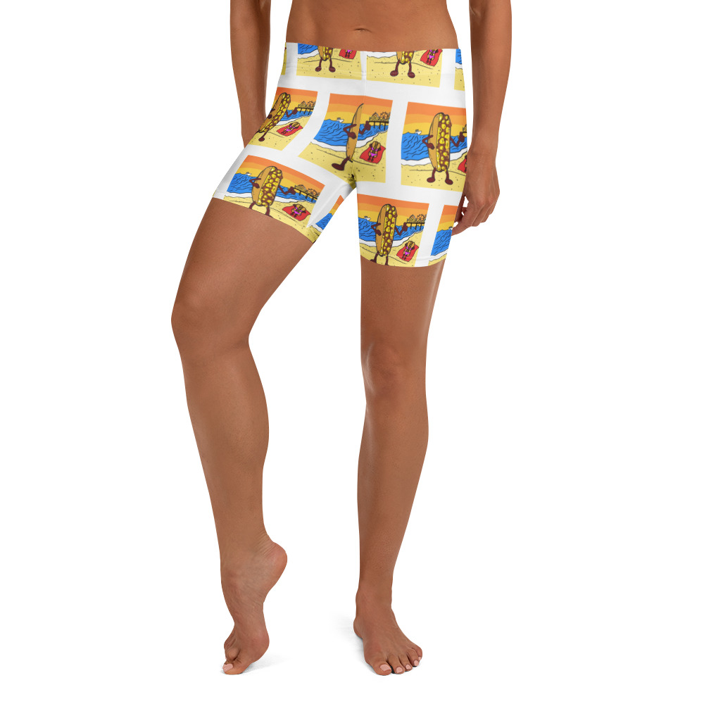 Yoga Shorts - Cheesey Beach - all over