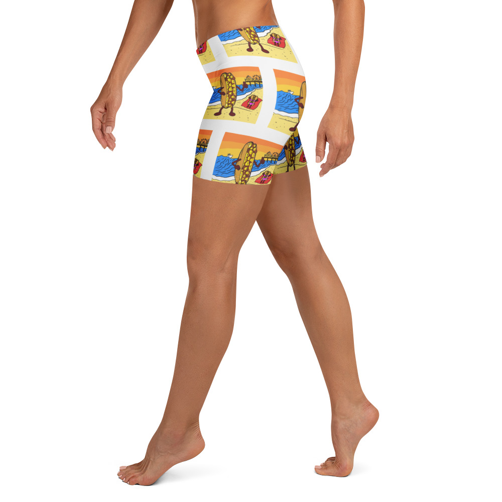 Yoga Shorts - Cheesey Beach - all over - Image 3