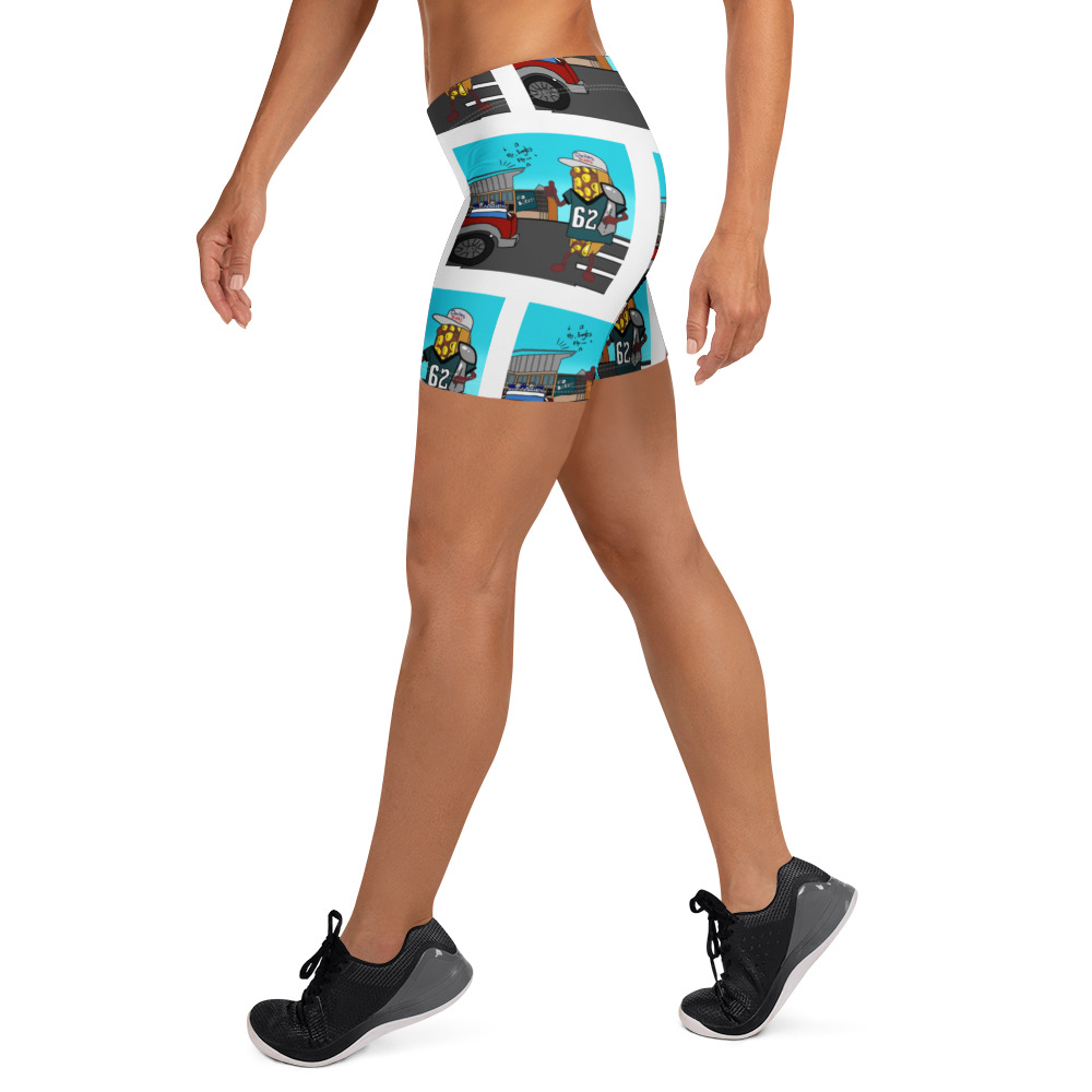 Yoga Shorts - The Cheesesteak Life - Cheesey Eagles fan - all over - Image 3