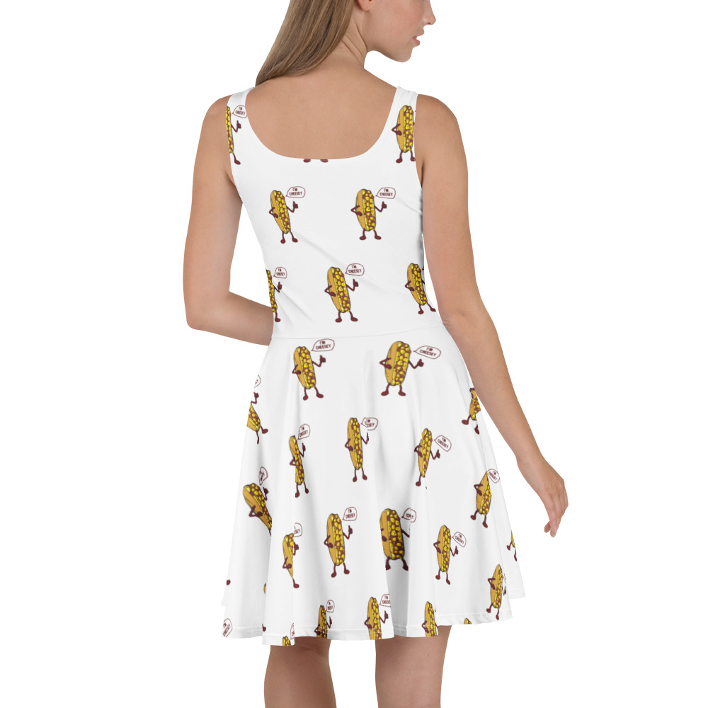 Skater Dress - Cheesesteak Life - Mr. Cheesey Front - Lil Cheesey All Over - Image 2