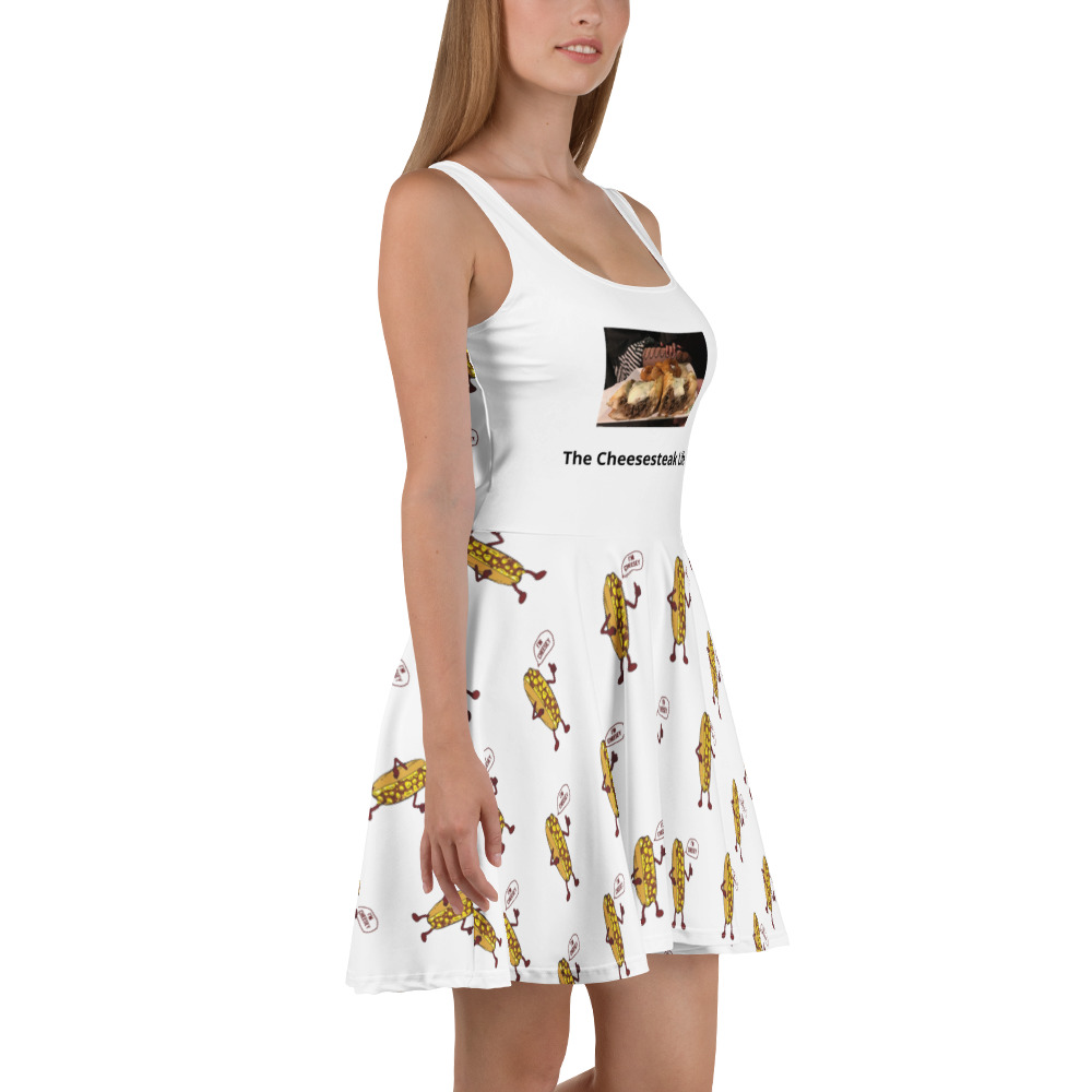 Skater Dress - Cheesey Fishnets Front - Lil Cheesey All Over - Image 4