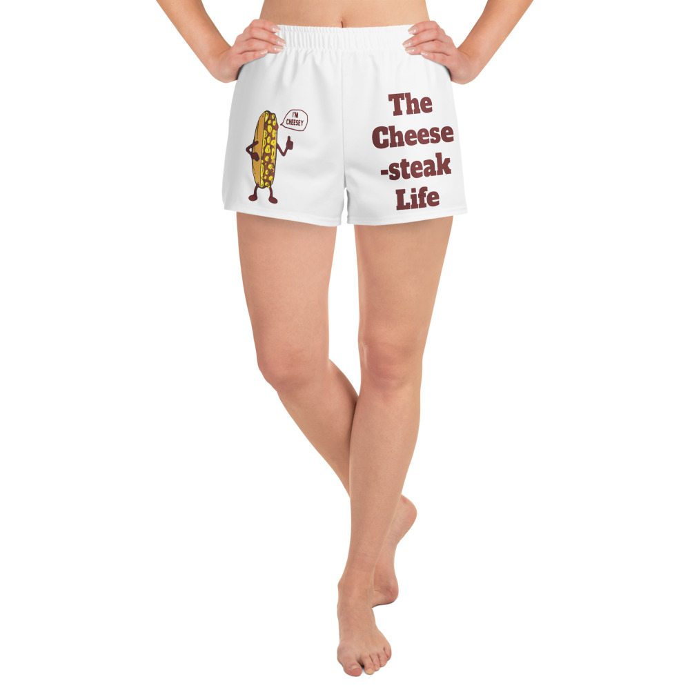 Women’s Recycled Athletic Shorts - Cheesesteak Life - Big Amigo Dan - Cheesey Beach