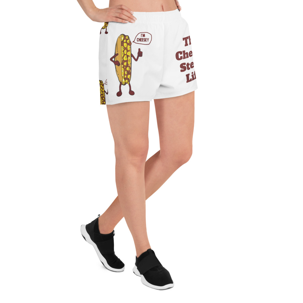 Women’s Recycled Athletic Shorts - Cheesesteak Life - Big Amigo Dan - Mr. Cheesey - Image 2