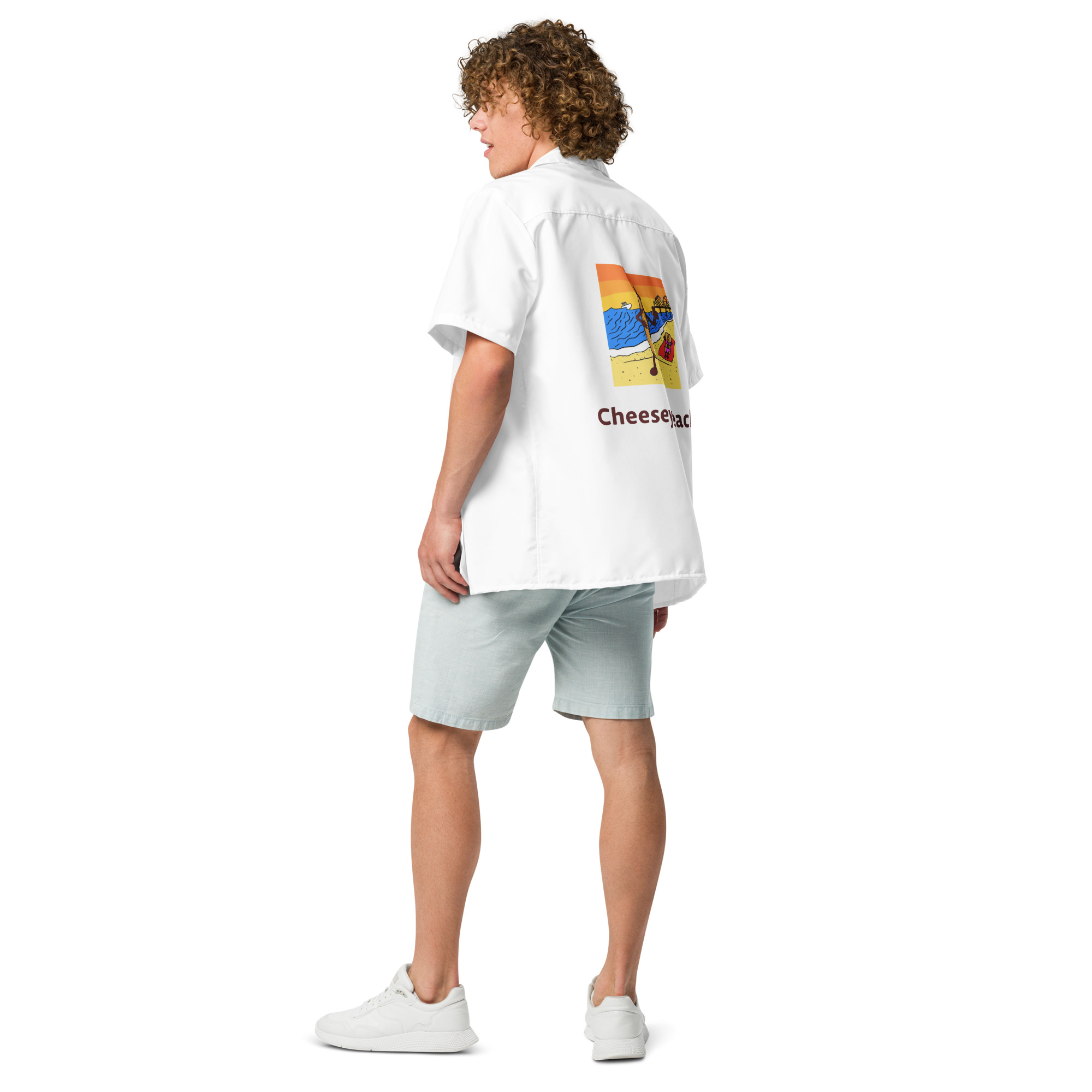 Button shirt - Cheesesteak Life - Amigo Dan - Cheesey Beach on back - Image 2