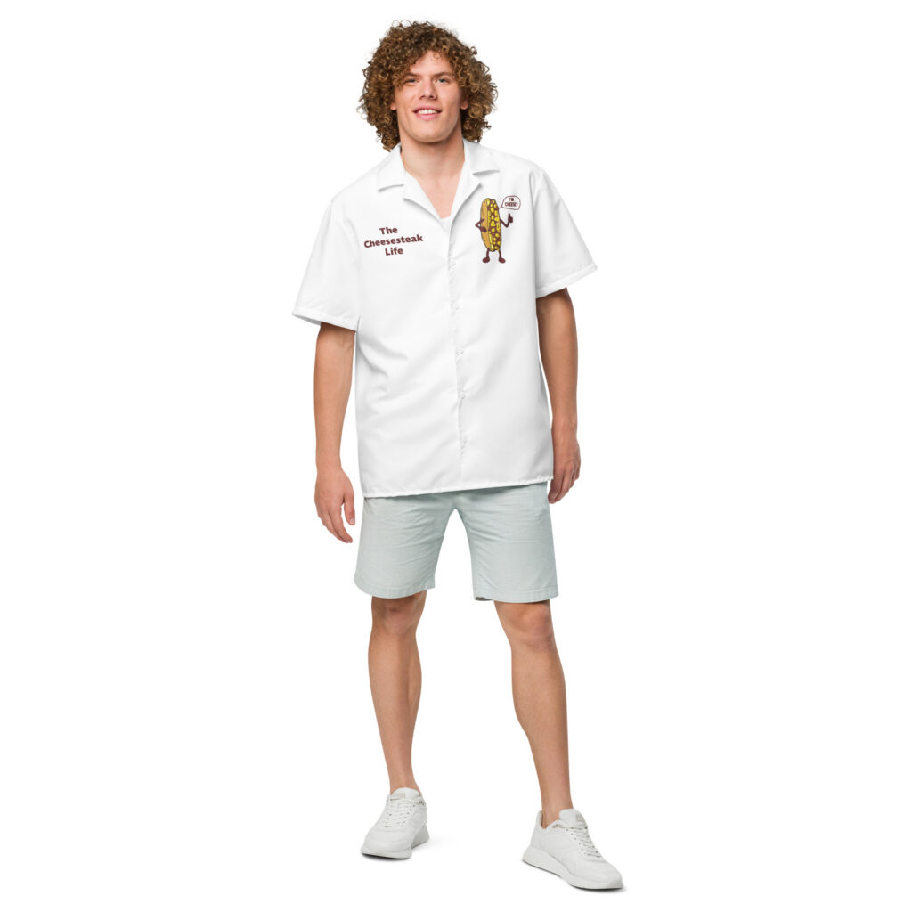 Button shirt - Cheesesteak Life - Amigo Dan - Cheesey Beach on back