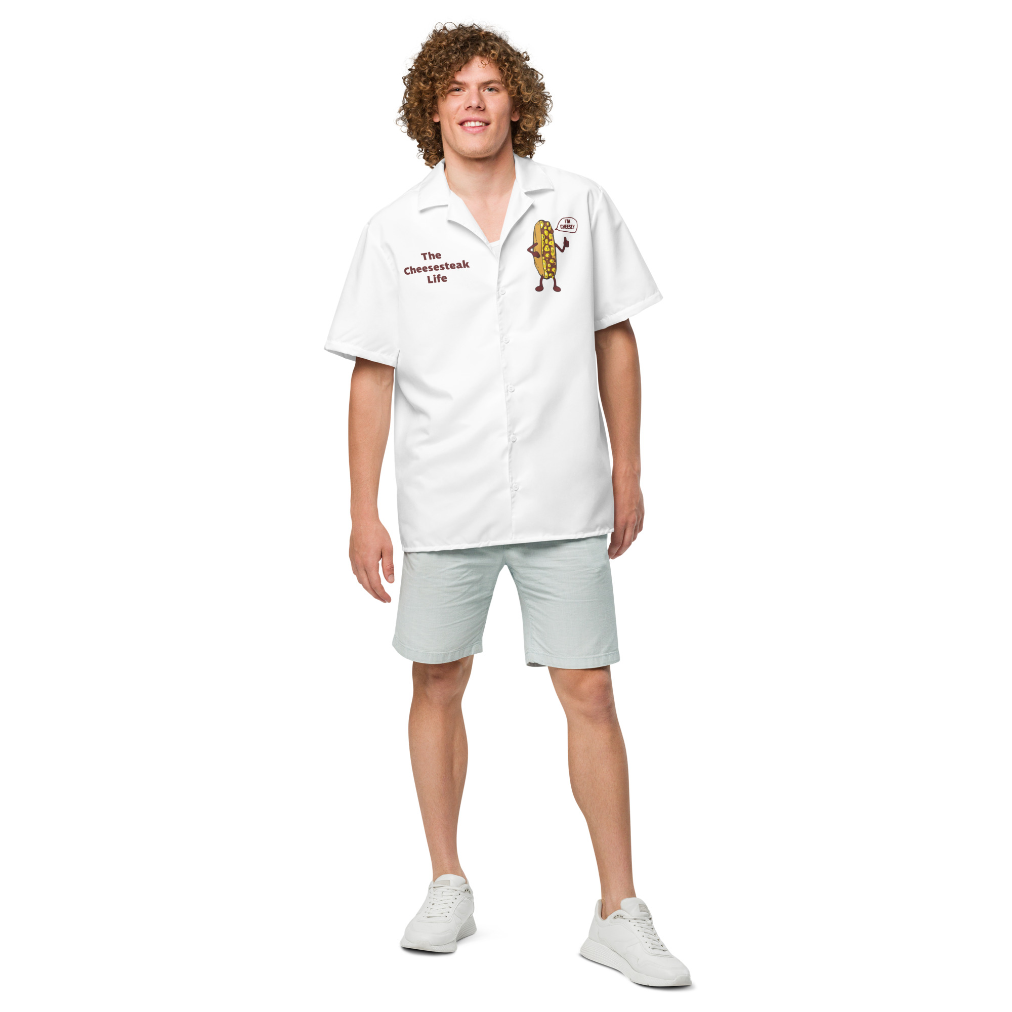 Button shirt - Cheesesteak Life - Amigo Dan - Cheesey Beach on back