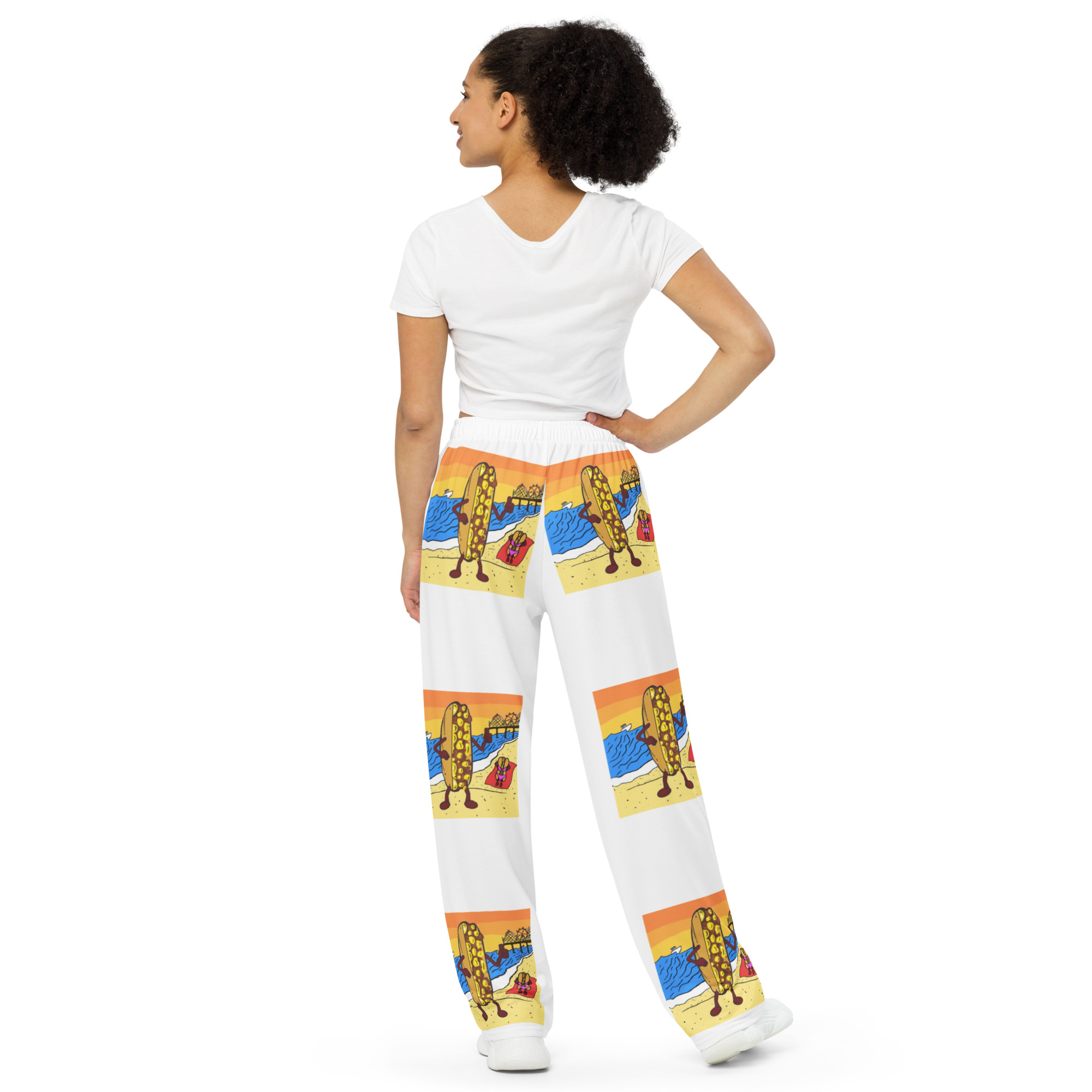 Wide-leg pants - Amigo Dan - Cheesey Beach - Big on front, lil on back - Image 3