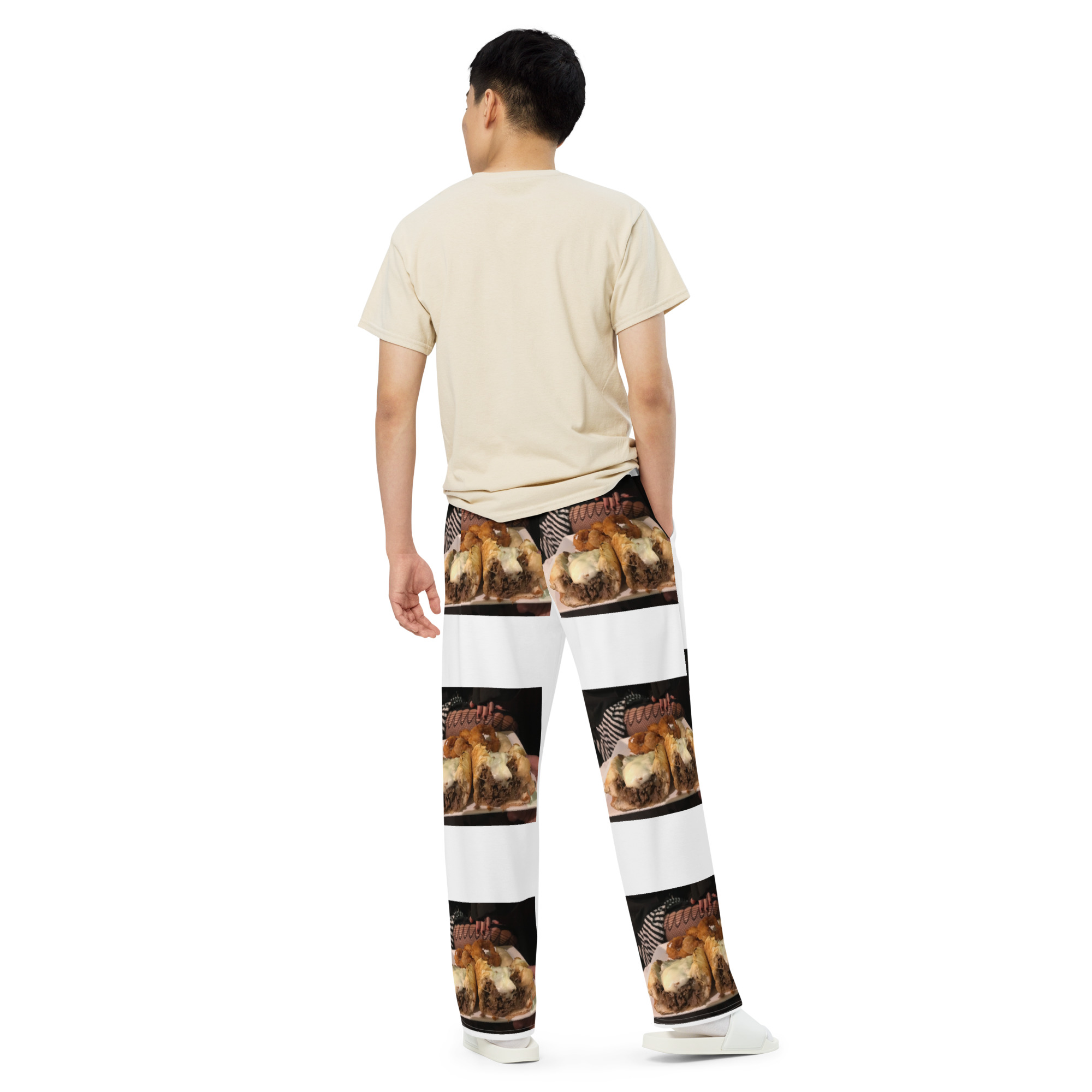 Wide-leg pants - Cheesesteak Life - Amigo Dan - Cheesey Fishnets - Big on front, lil on back - Image 3