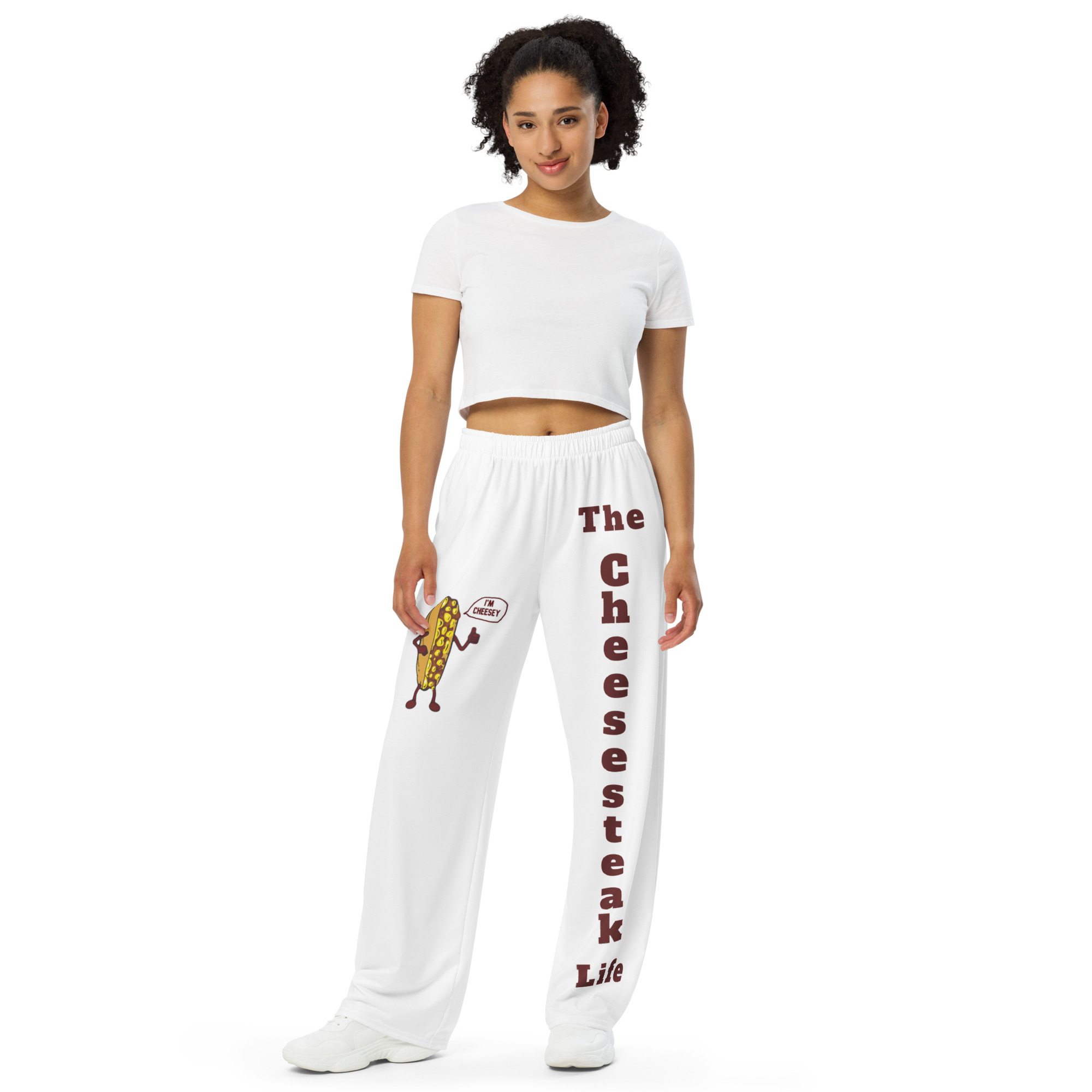 Wide-leg pants - Cheesesteak Life - Amigo Dan - Mr. Cheesey - Big on front, lil on back