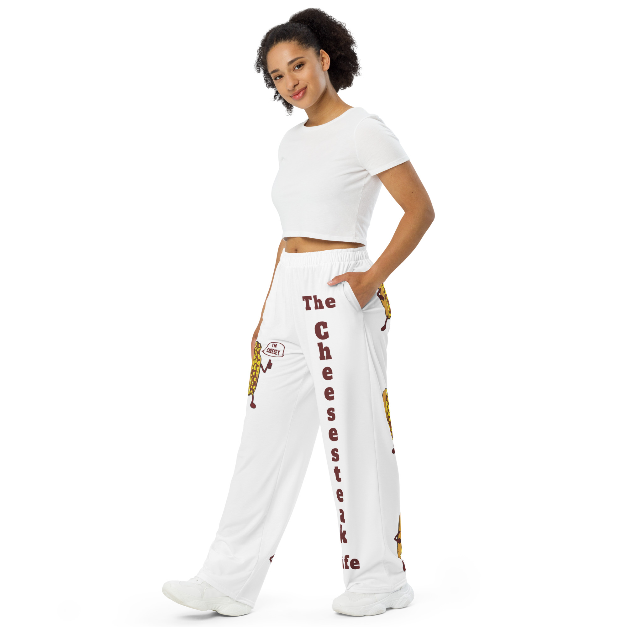 Wide-leg pants - Cheesesteak Life - Amigo Dan - Mr. Cheesey - Big on front, lil on back - Image 2
