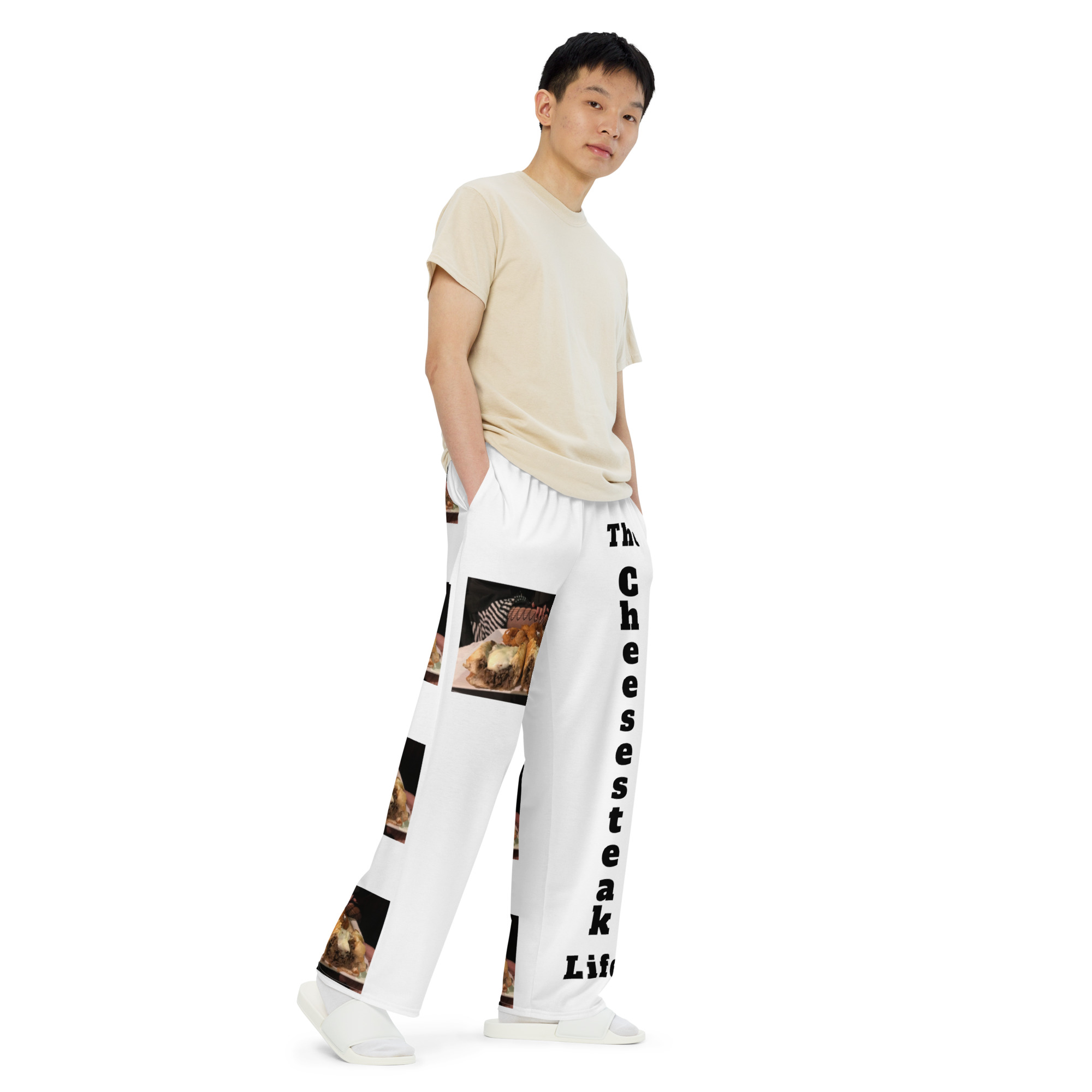 Wide-leg pants - Cheesesteak Life - Amigo Dan - Cheesey Fishnet Stockings - Big on front, lil on back - Image 2