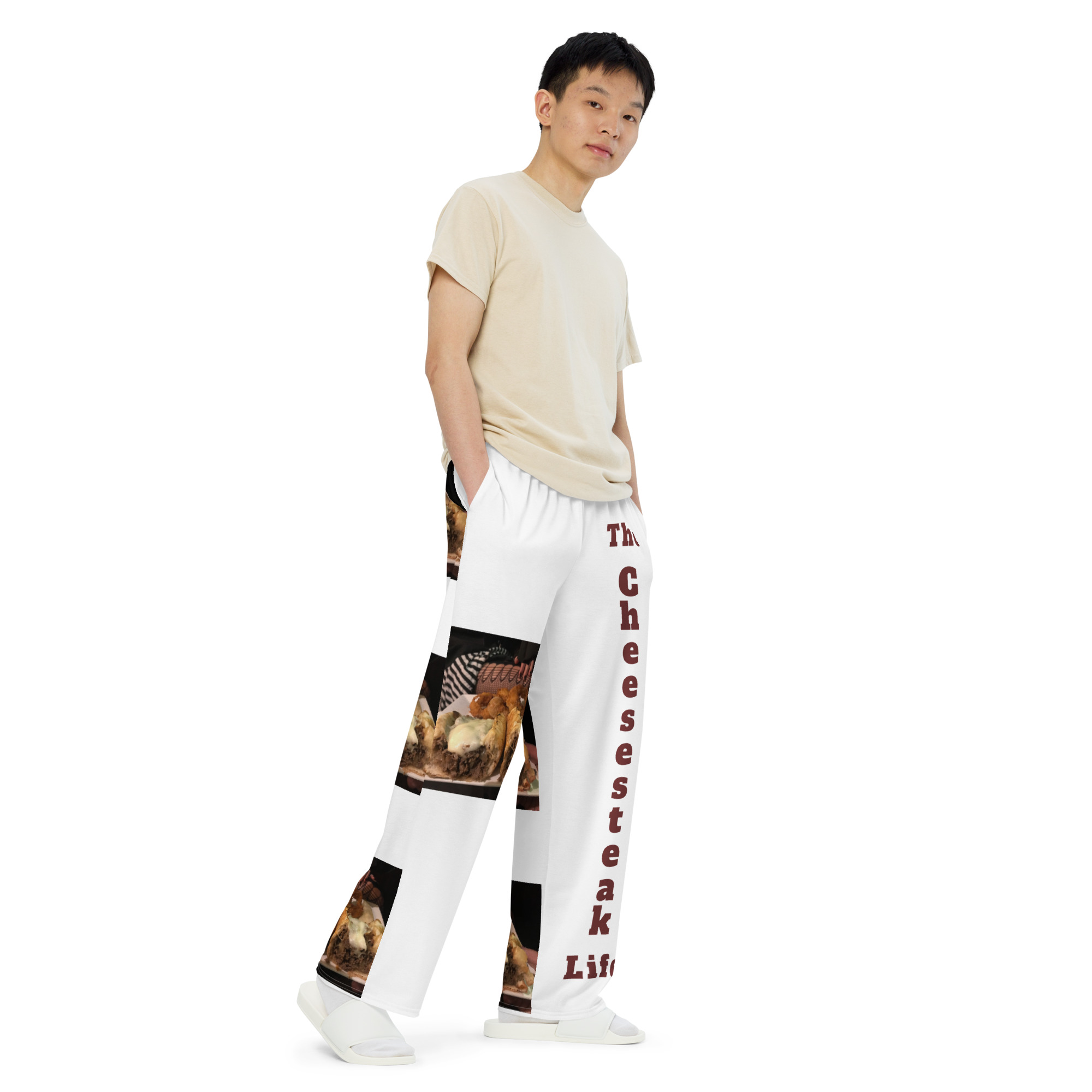 Wide-leg pants - Cheesesteak Life - Amigo Dan - Cheesey Fishnets - Big on front, lil on back - Image 2