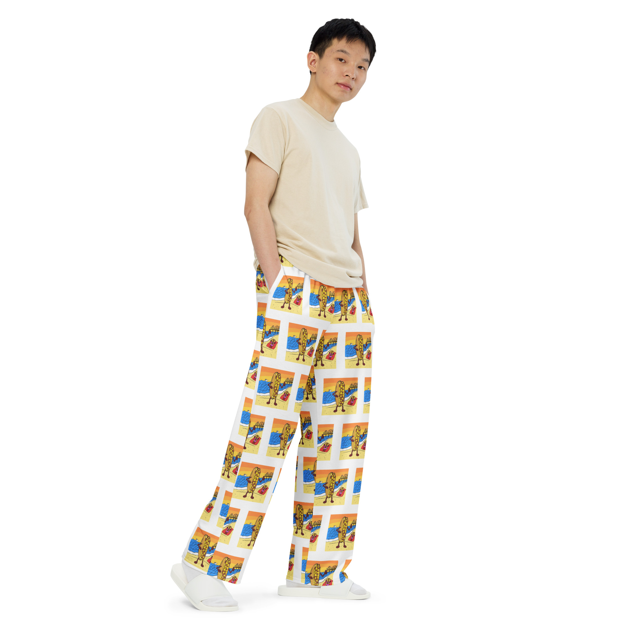 Wide-leg pants - Cheesesteak Life - Cheesey Beach everywhere - Image 2