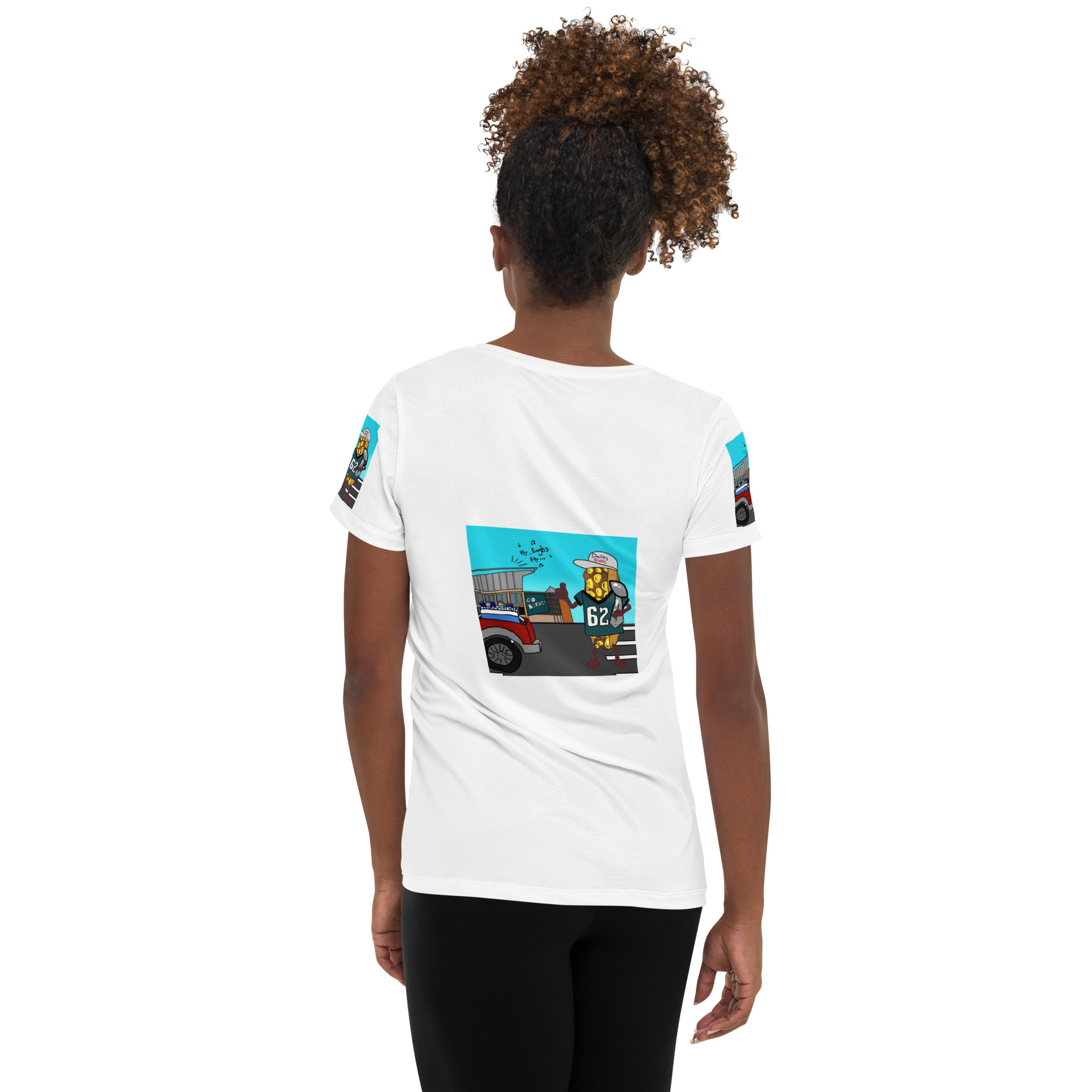 Women's Athletic T-shirt - Cheesesteak Life - Cheesey Eagles Fan - Amigo Dan - Image 2